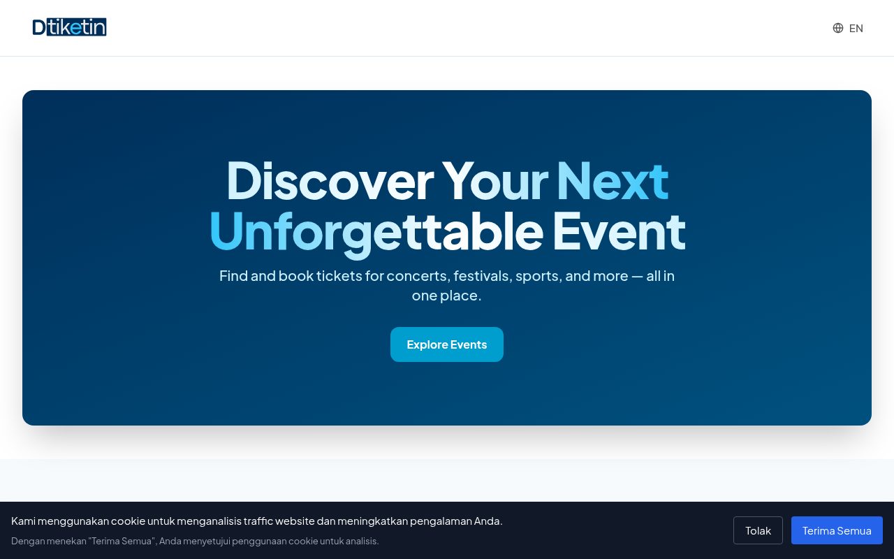 dtiketin.com event and ticketing platform homepage
